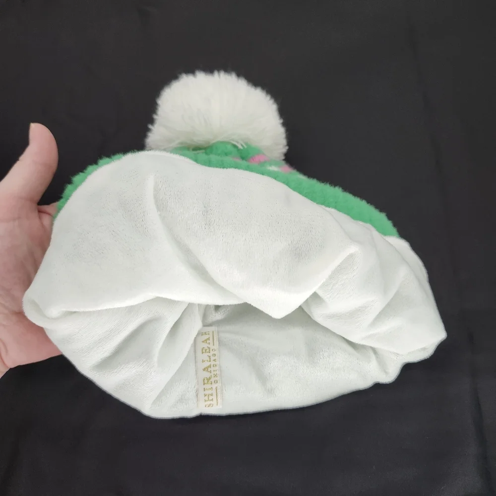 Shiraleah Chicago Womens Beanie Pom Pom Green Pink Soft Winter Ski‎ Aspen Snow